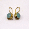 Aqua Chalcedony Cab Earring C - JBE999 Newley Design Gemstones Gold Plating Brass Cab Plain Earring